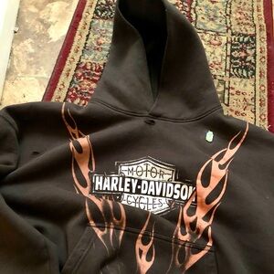 Harley-Davidson thick faded distressed hoodie size(L-XL) Extremely warm